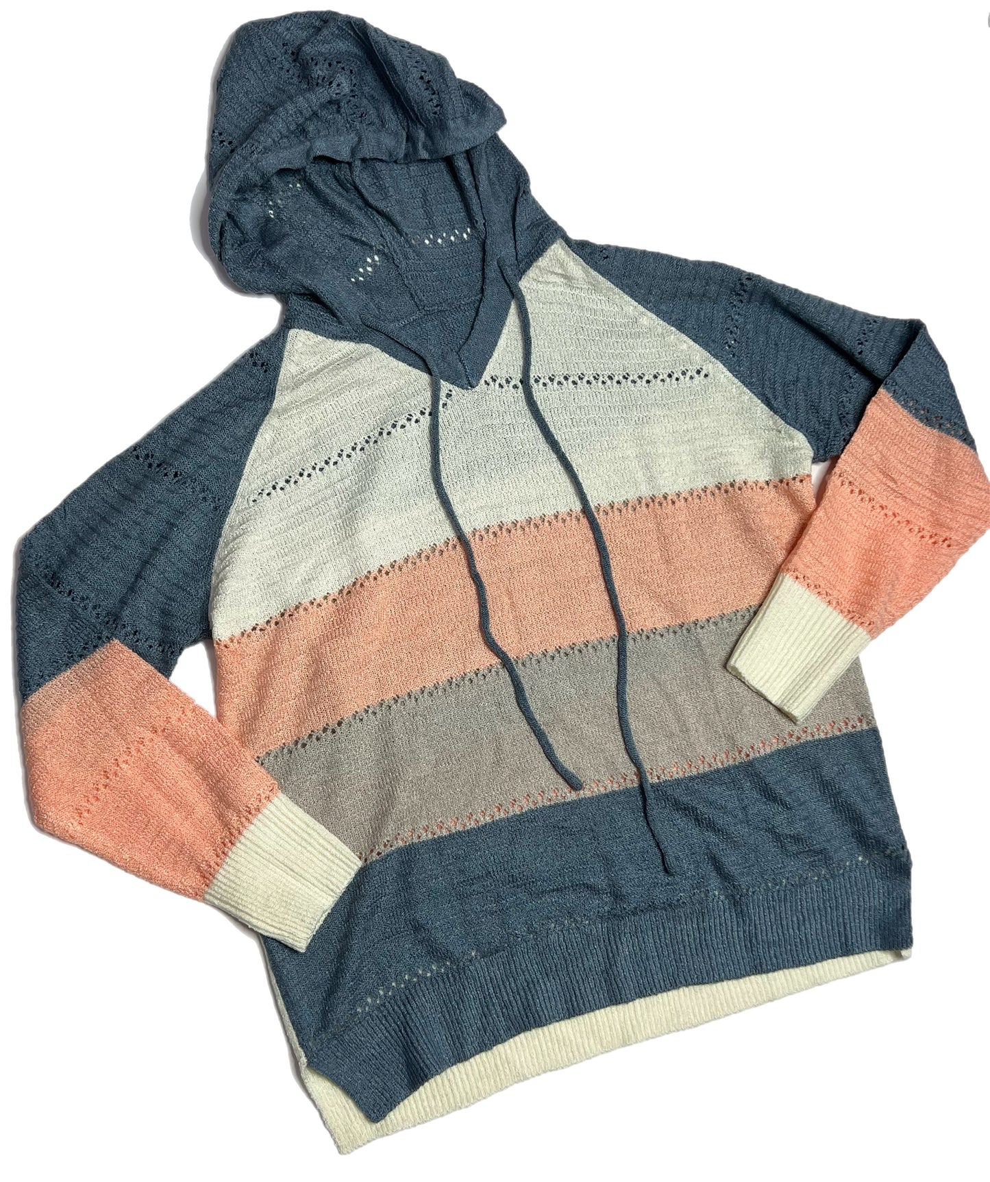 Crochet Color Block Hoodie