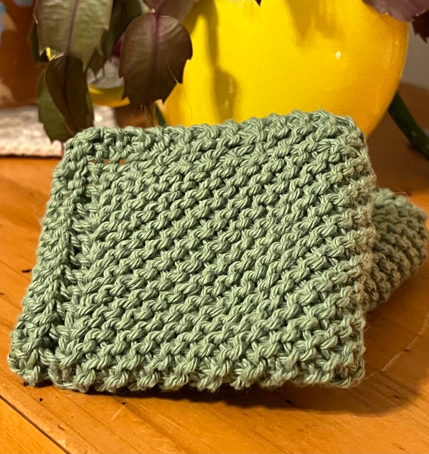 Forest Pine 100% Cotton Hand Knit Dish Cloth