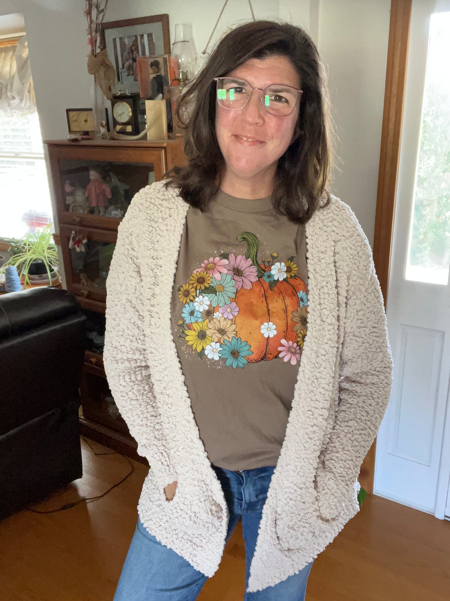 Floral Pumpkin Handmade T-Shirt