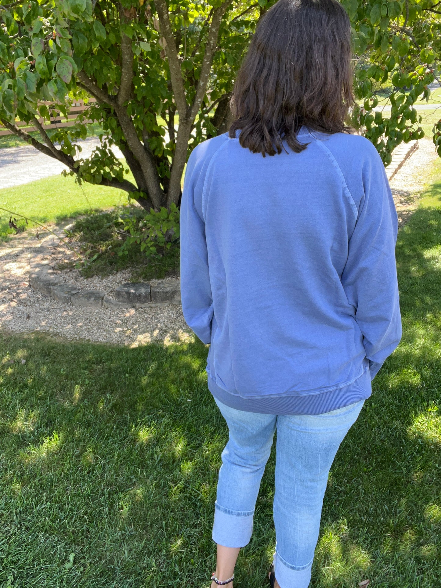 Zenana French Terry Marlin Blue Pigment Dyed Sweatshirt