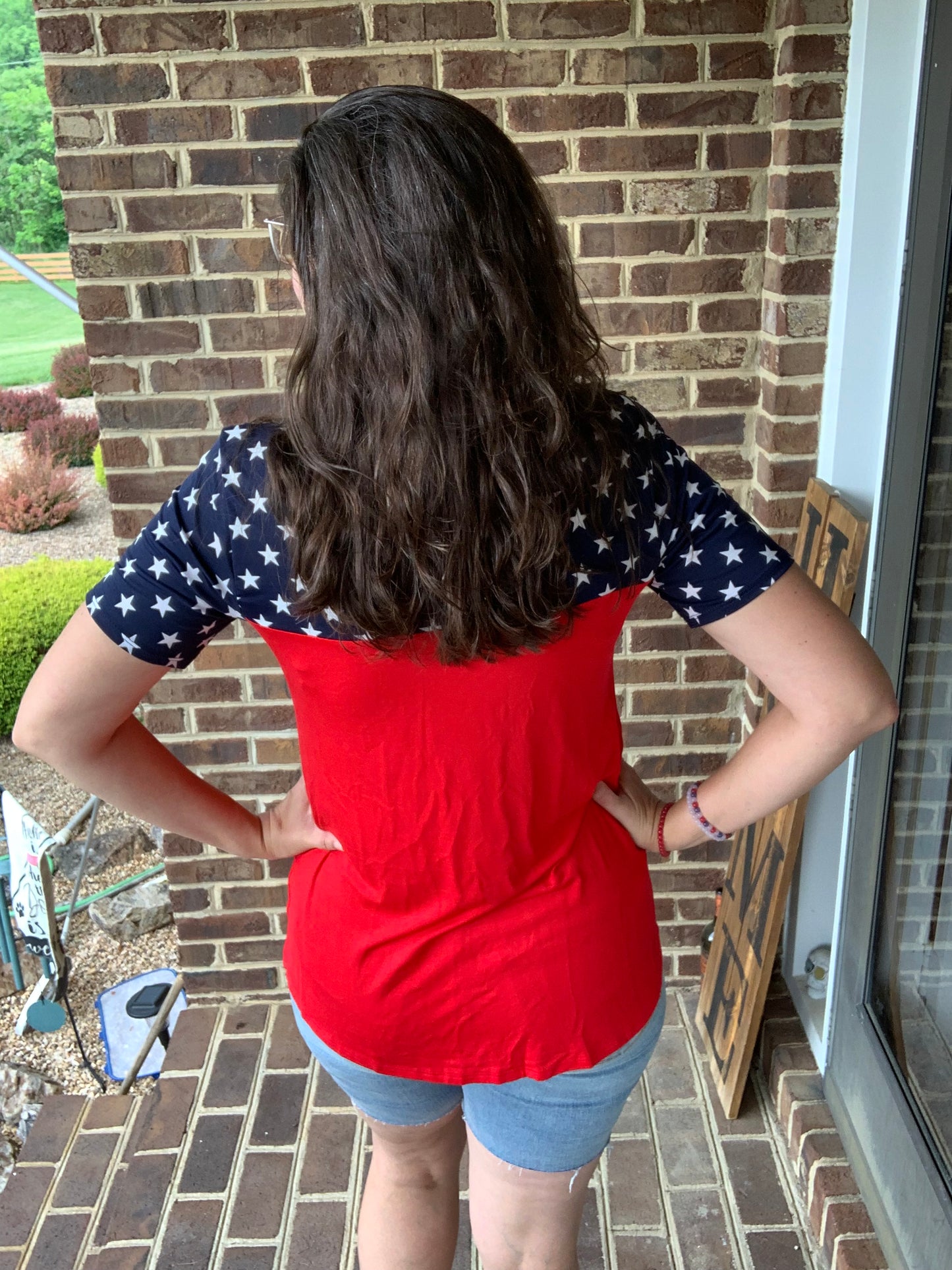 Americana Top w/ Lace Pockets