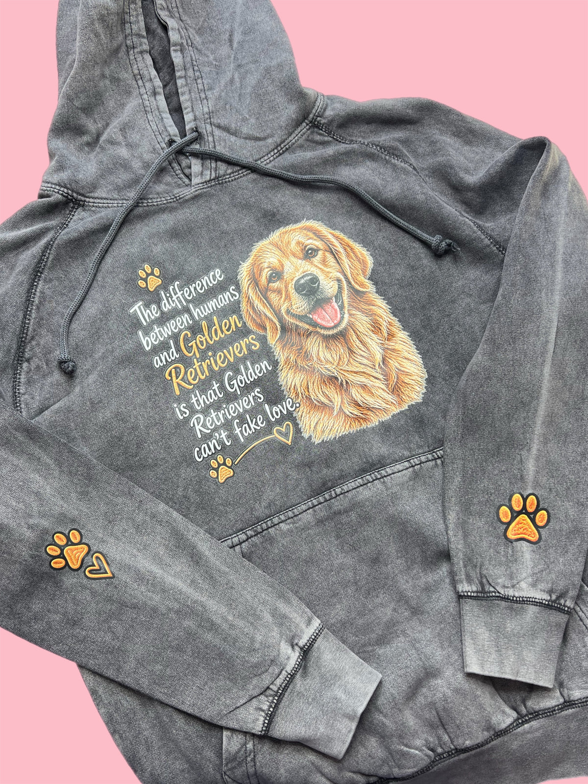 Golden Retriever Acid Washed Hoodie