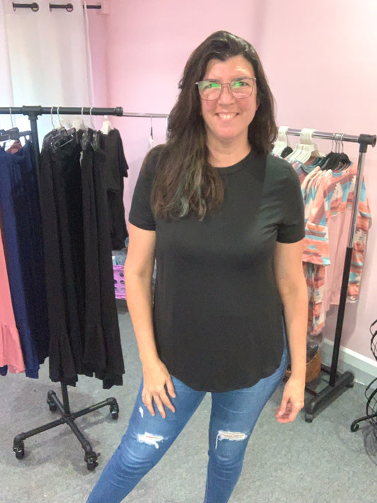 Solid Side Slit High Low Tunic