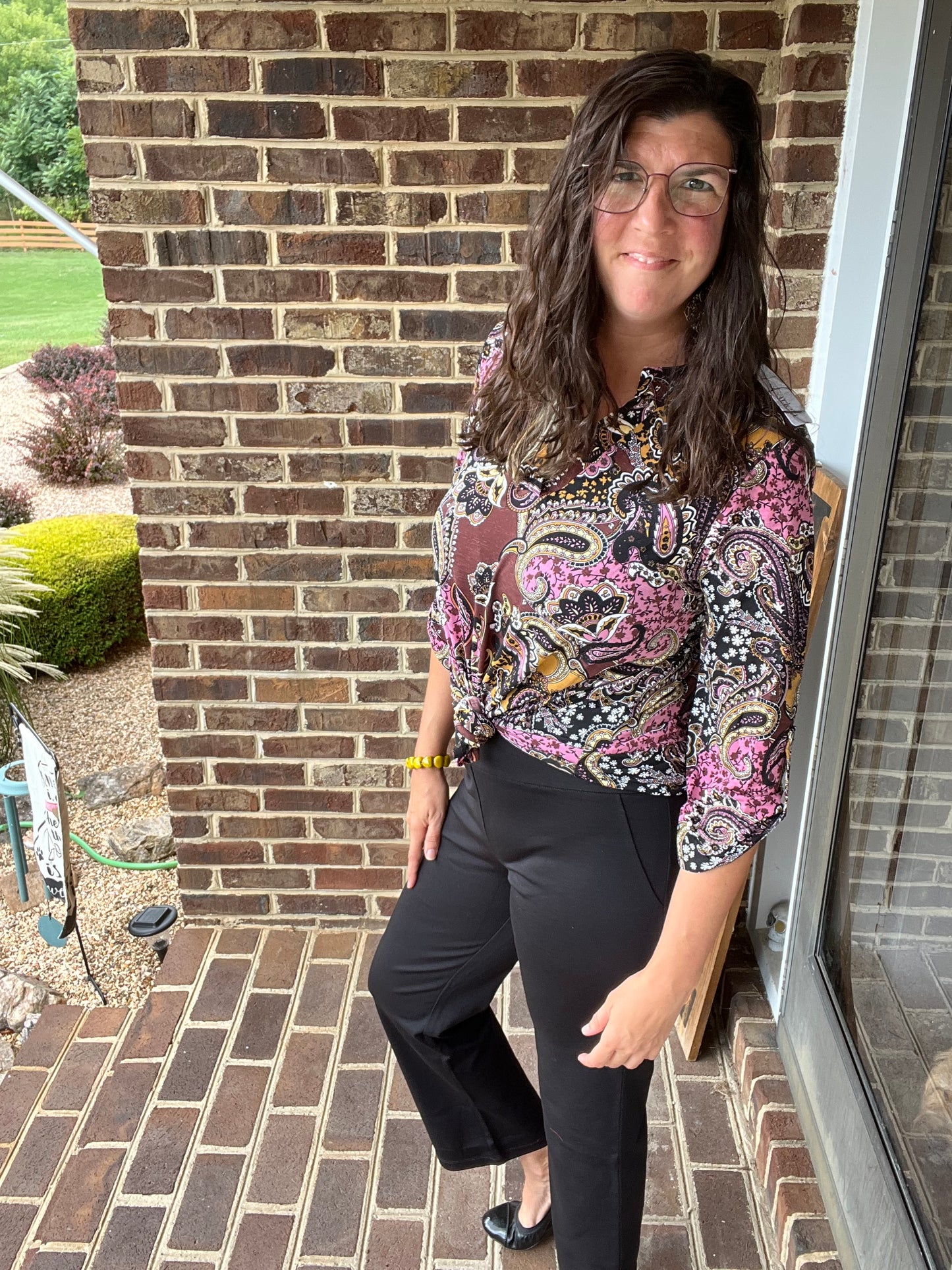 Dear Scarlett Paisley Lizzy 3/4 Sleeve Top