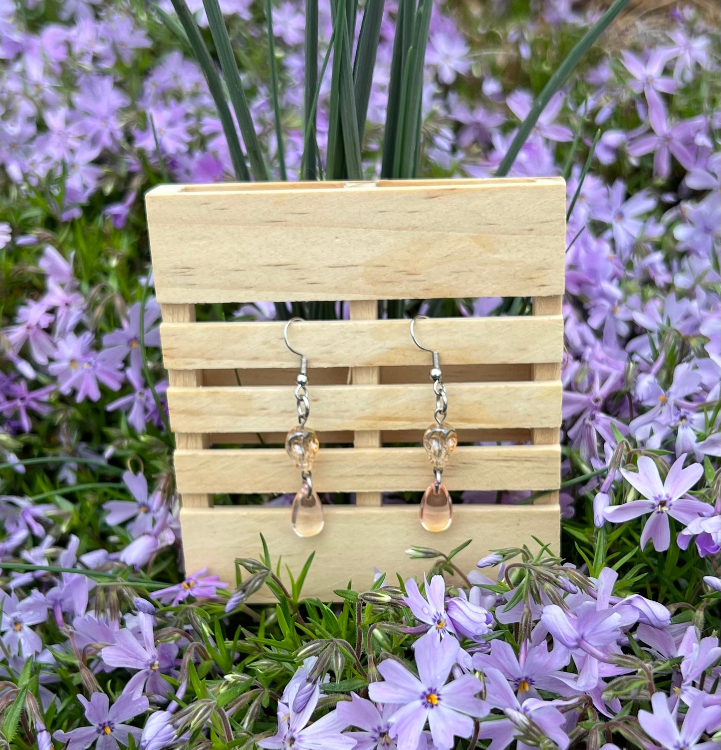 Handmade Earrings Champagne Skulls