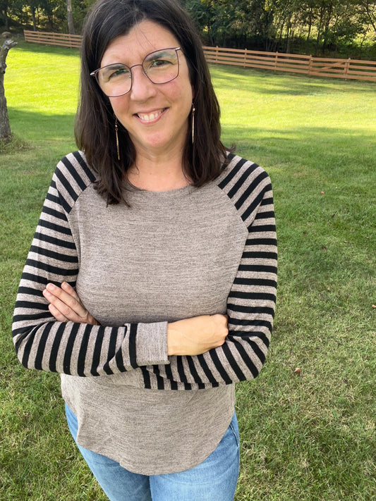Striped Raglan Long Sleeve Shirt