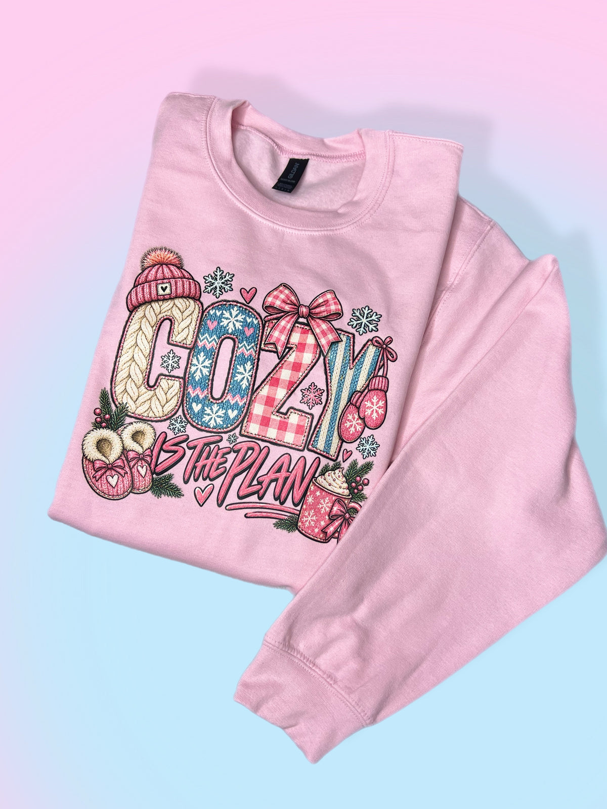 Cozy is the Plan Wintry Pink Sweatshirt - MADE TO ORDER