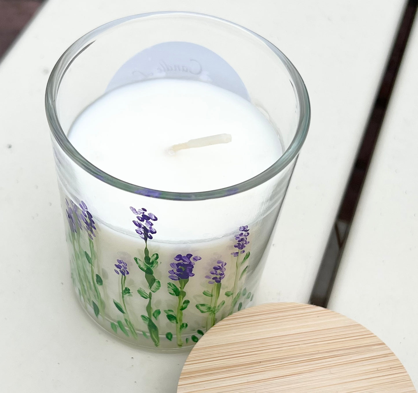 Lavender Hand Painted Soy Candle