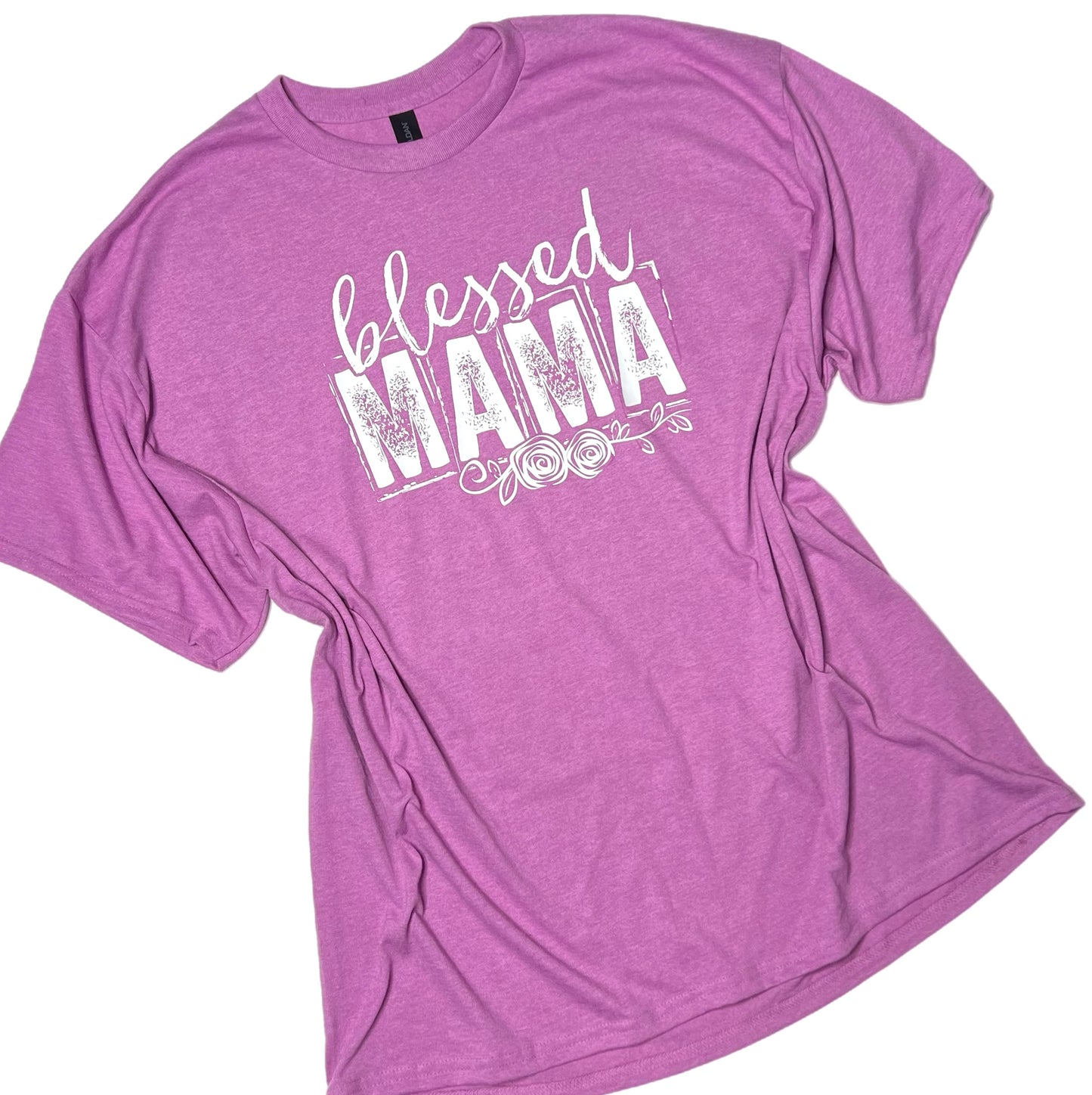Blessed Mama Orchid Cotton Custom Tee