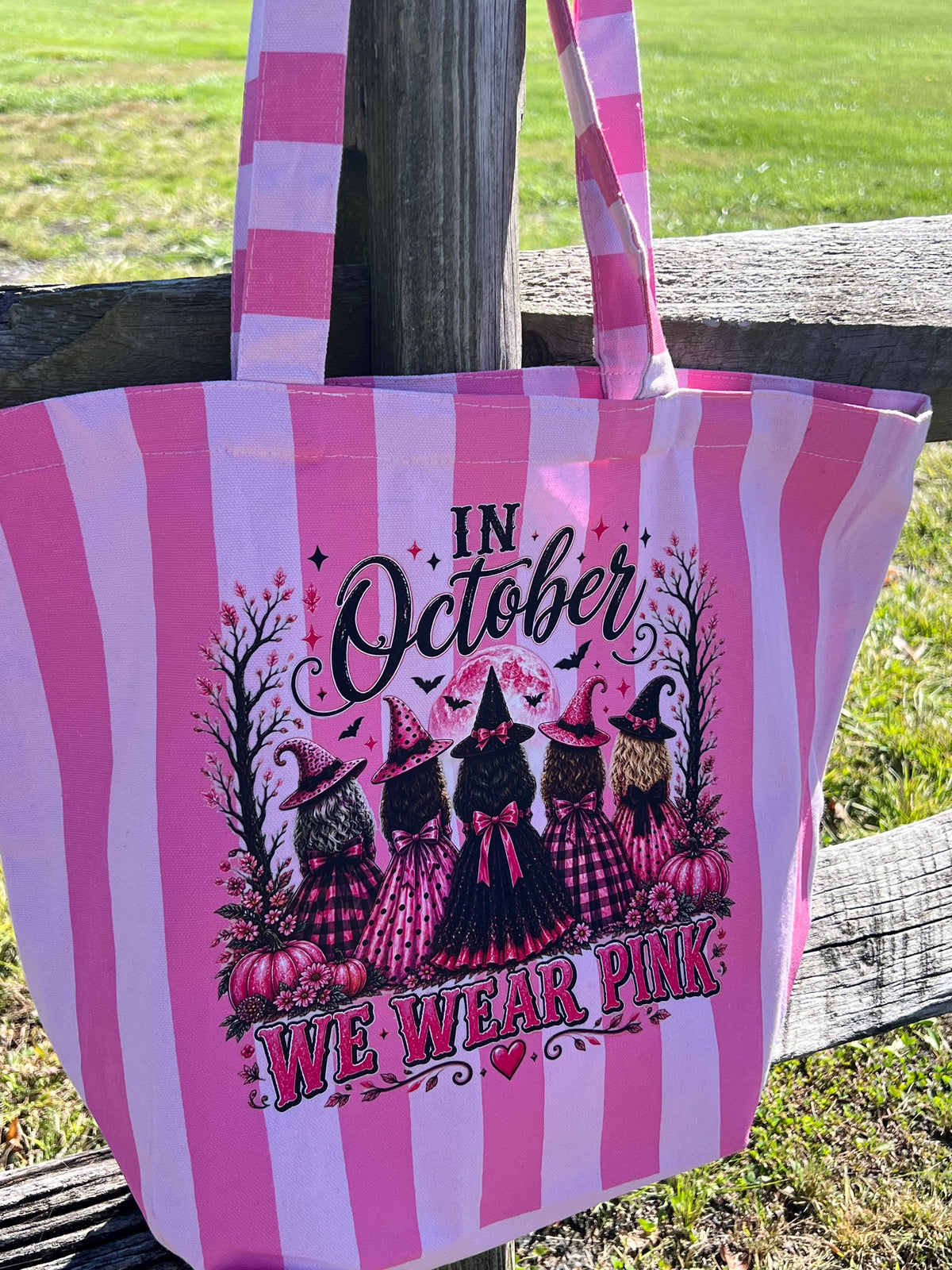 Breast Cancer Awareness Tote Bag - In October We Wear Pink