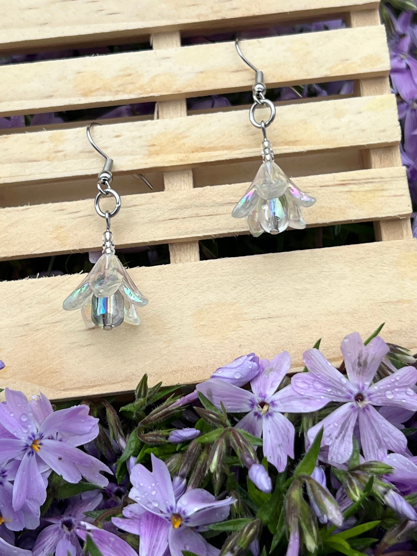 Handmade Dangling Bell Flower Earrings