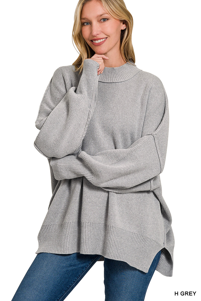 Zenana Oversized Cozy Cotton Blend Sweater