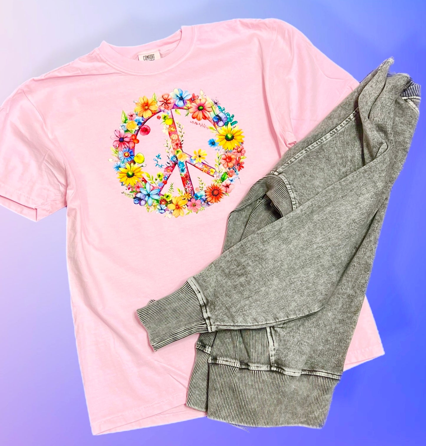 Floral Peace Comfort Colors Tee