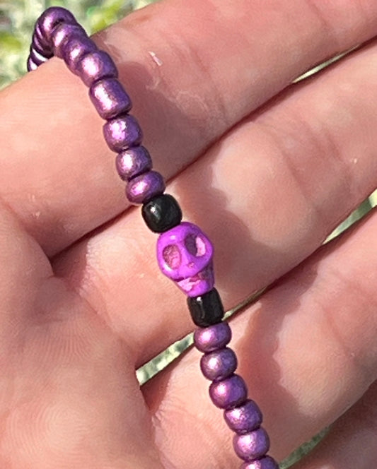 Halloween Purple Lovers Skull Anklet/Bracelet