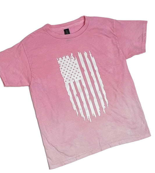 Custom Hand Dyed American Flag Ombré T-Shirt