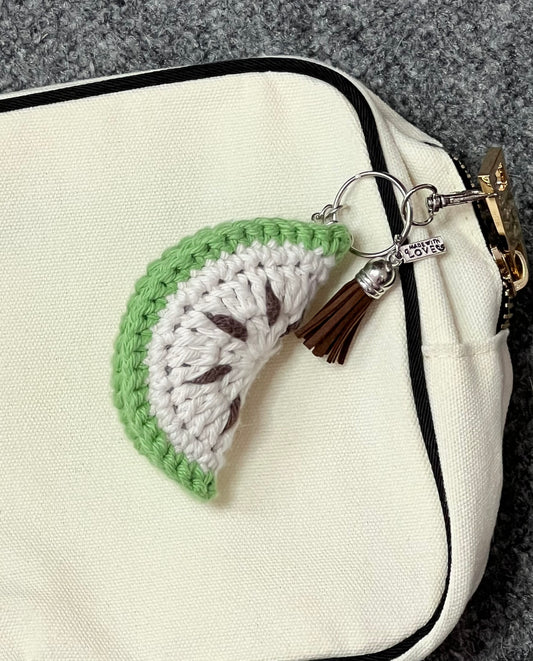 Cute Kiwi Cotton Crochet Keychain