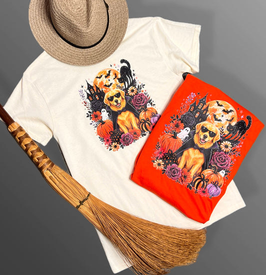 Fun Halloween Golden Retriever Tees