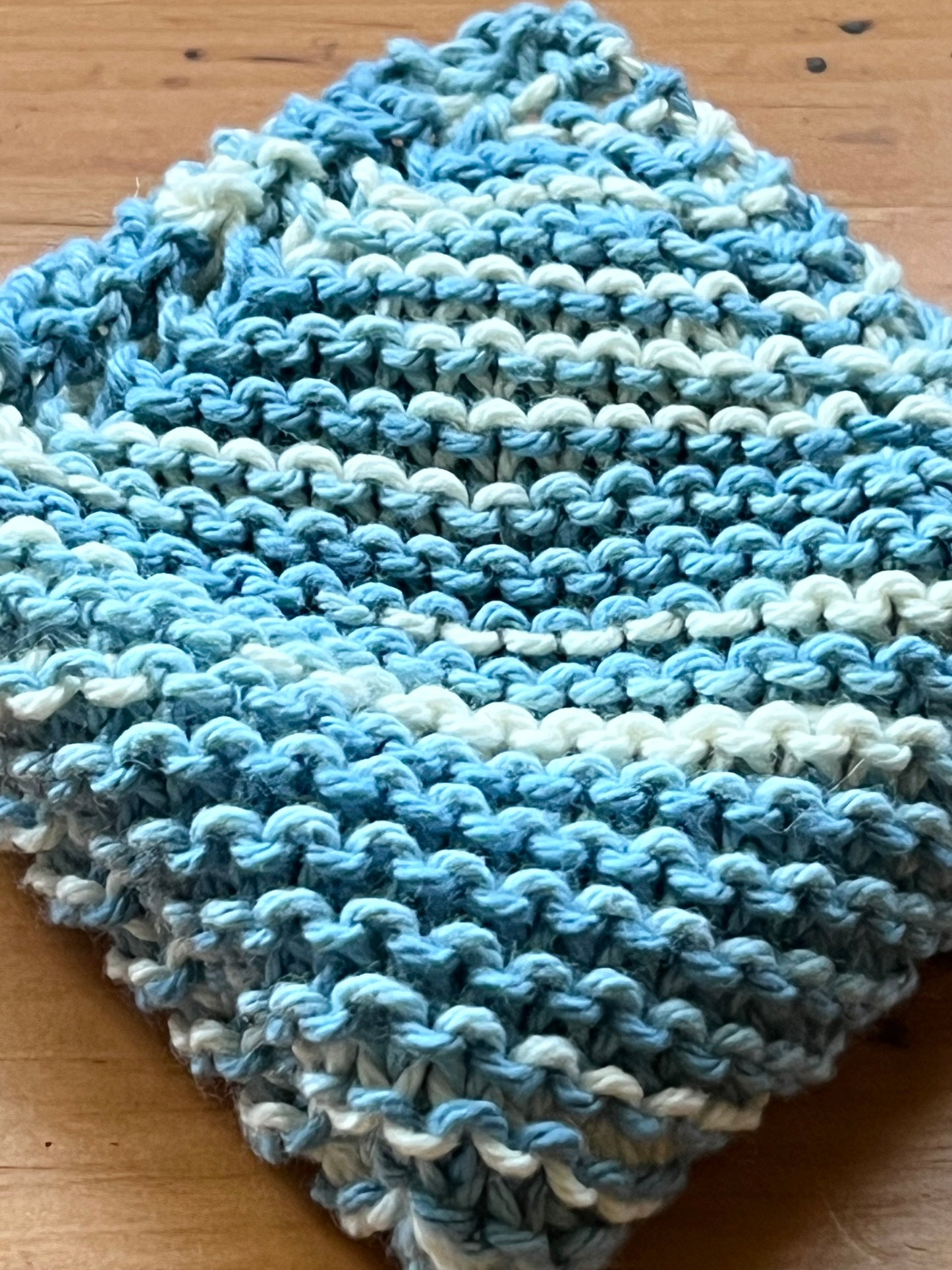 Blueberries & Cream 100% Cotton Hand Knit Dish Cloth