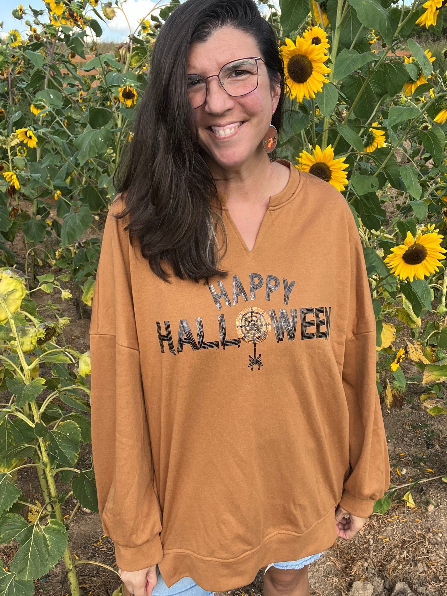 Sequins Halloween Sweatshirt
