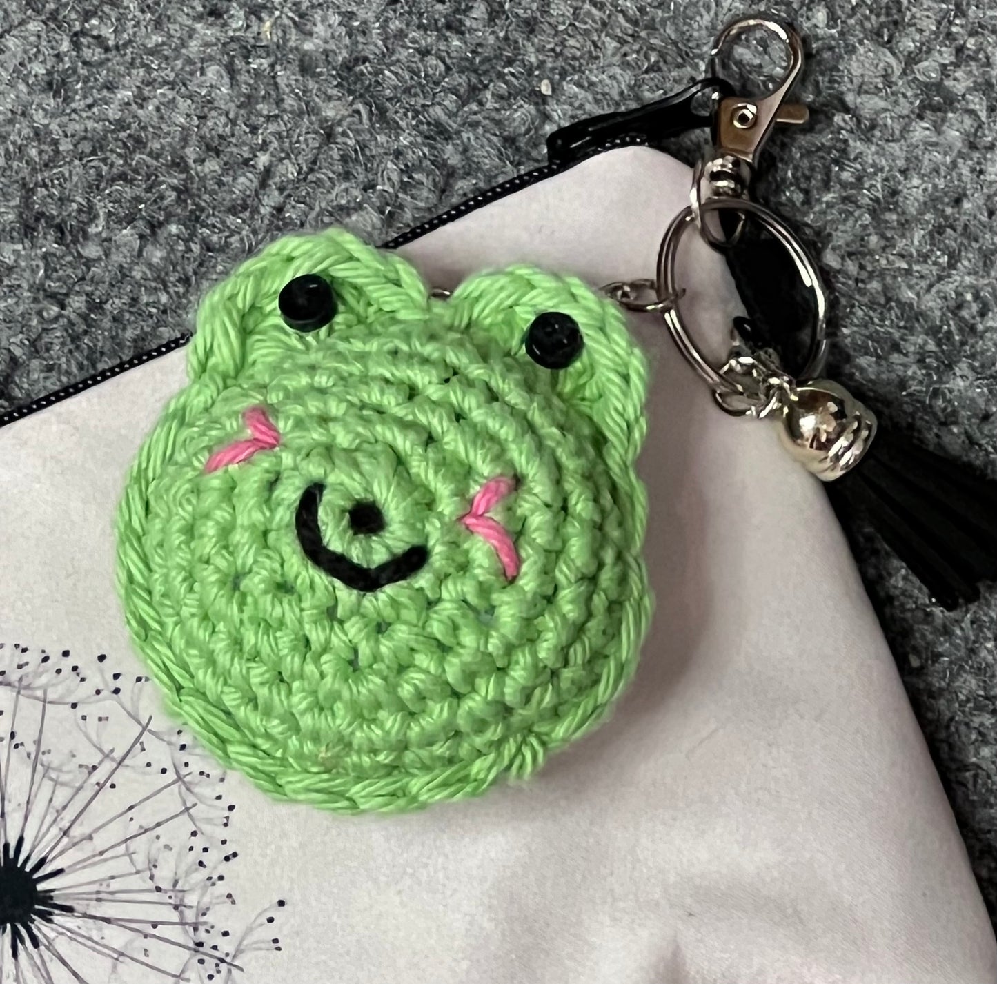 Cute Frog Cotton Crochet Keychain