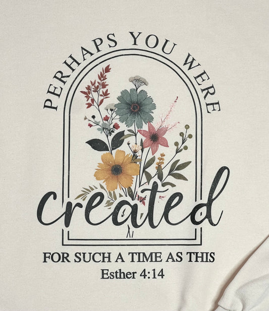 Custom Made Sweatshirt - Perhaps You Were Created for Such a Time as This - XL - Made to Order