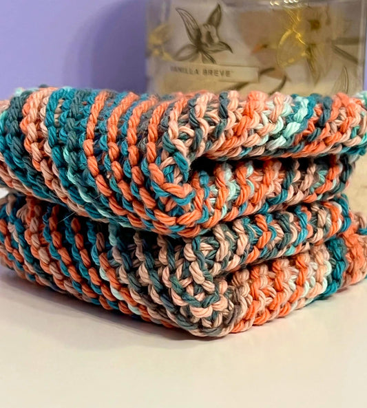 Desert Multi 100% Cotton Hand Knit Dish Cloth