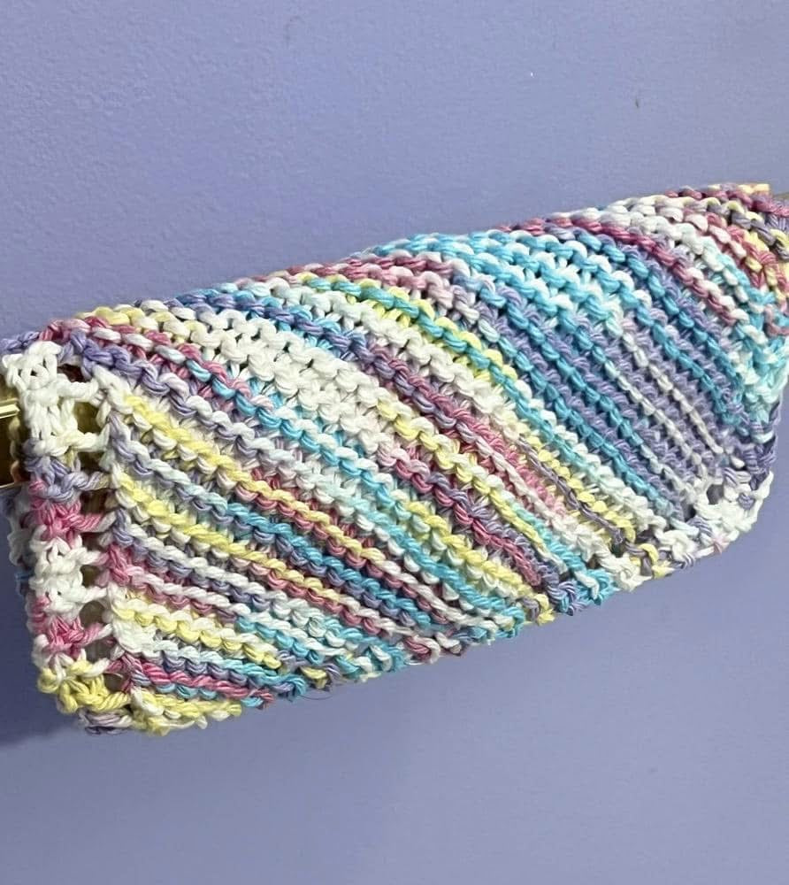 Spring Bouquet 100% Cotton Hand Knit Dish Cloth