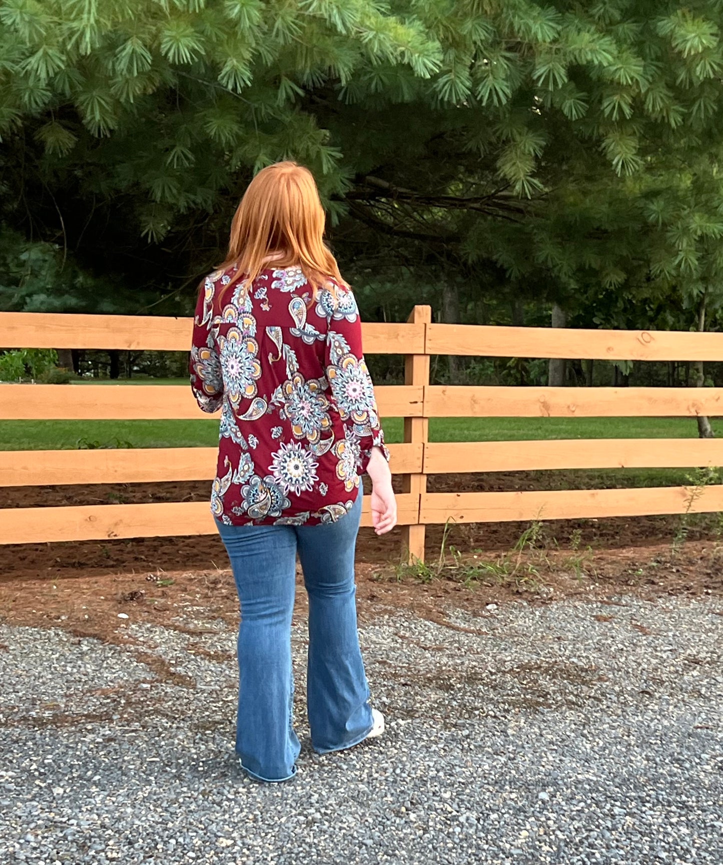 Dear Scarlett Paisley Lizzy 3/4 Sleeve Top