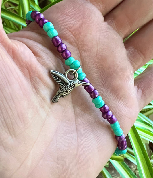 Handmade Hummingbird Anklet - Medium