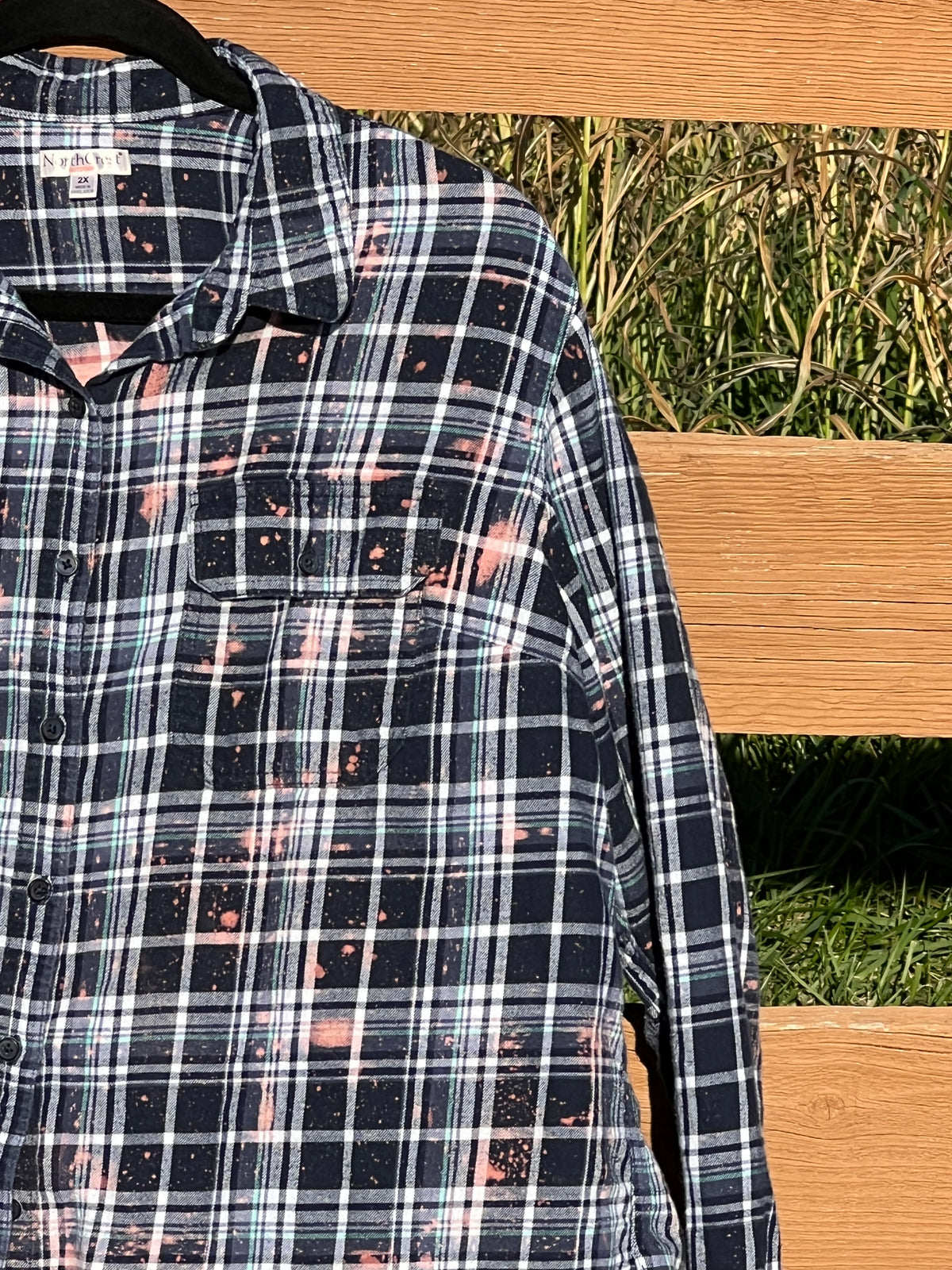 Whimsical Owls & Pine Cones Upcycled Flannel - Women’s 2XL