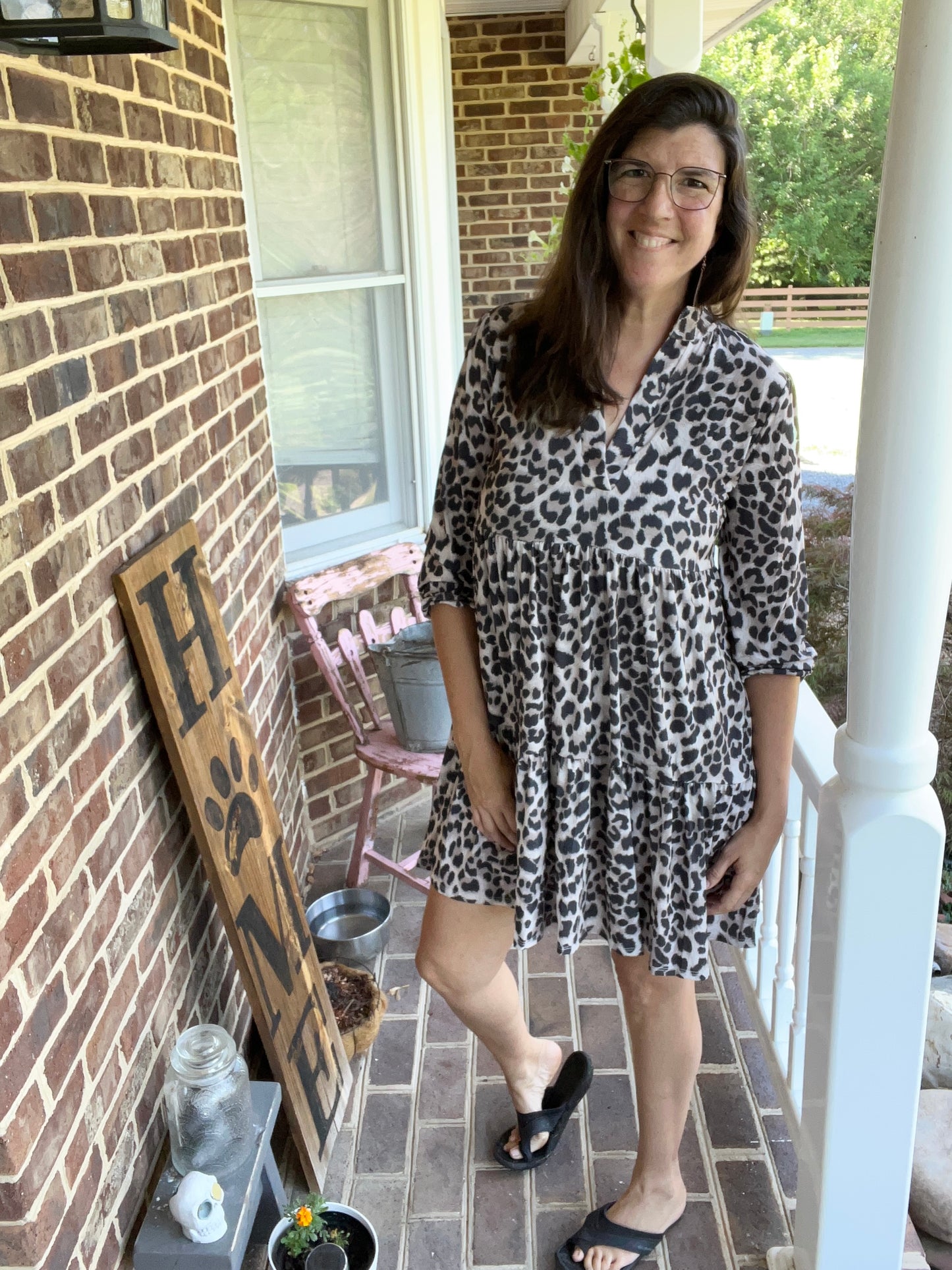 Heimish Summer to Fall/Winter Leopard Tiered Dress