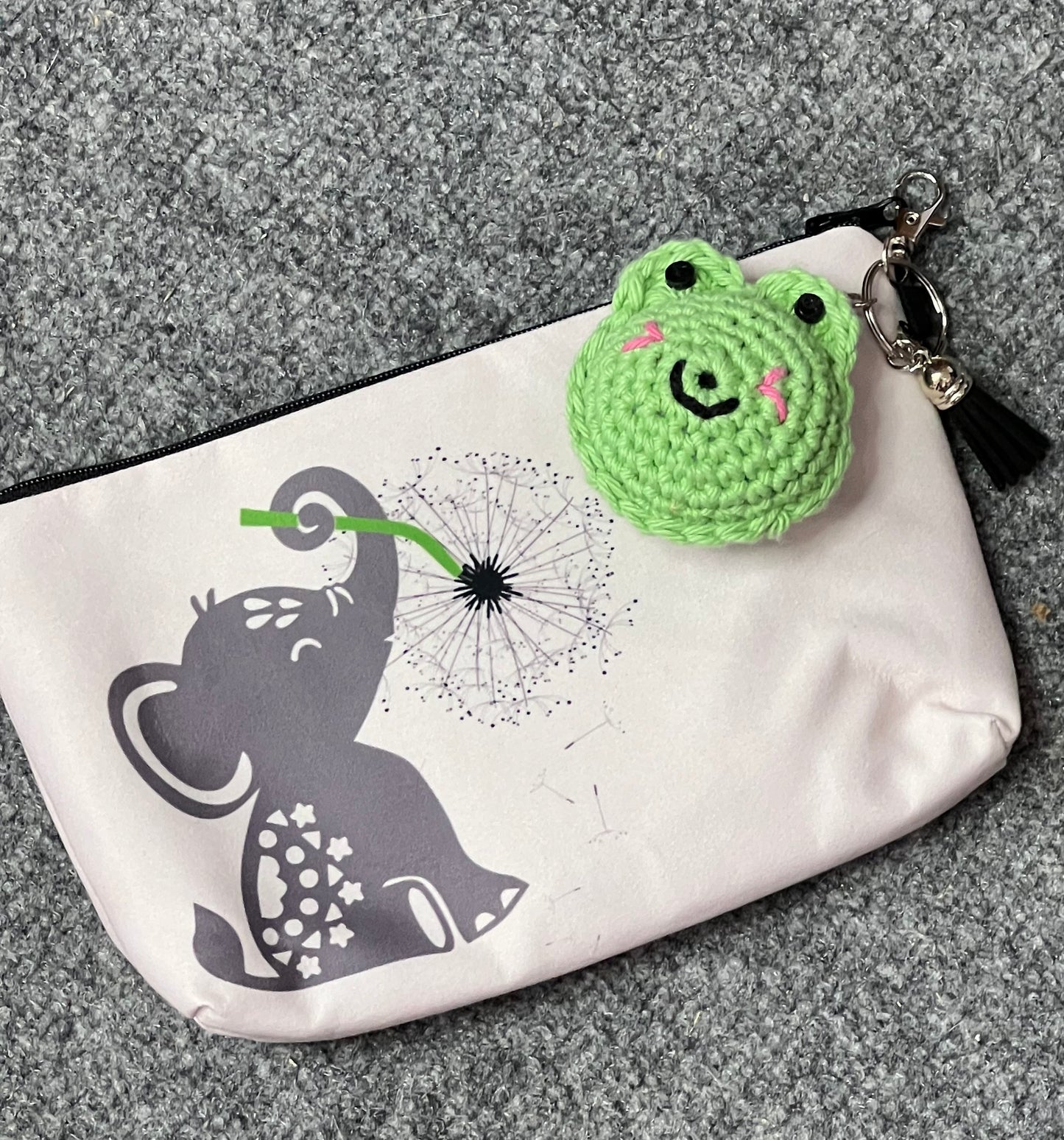 Cute Frog Cotton Crochet Keychain