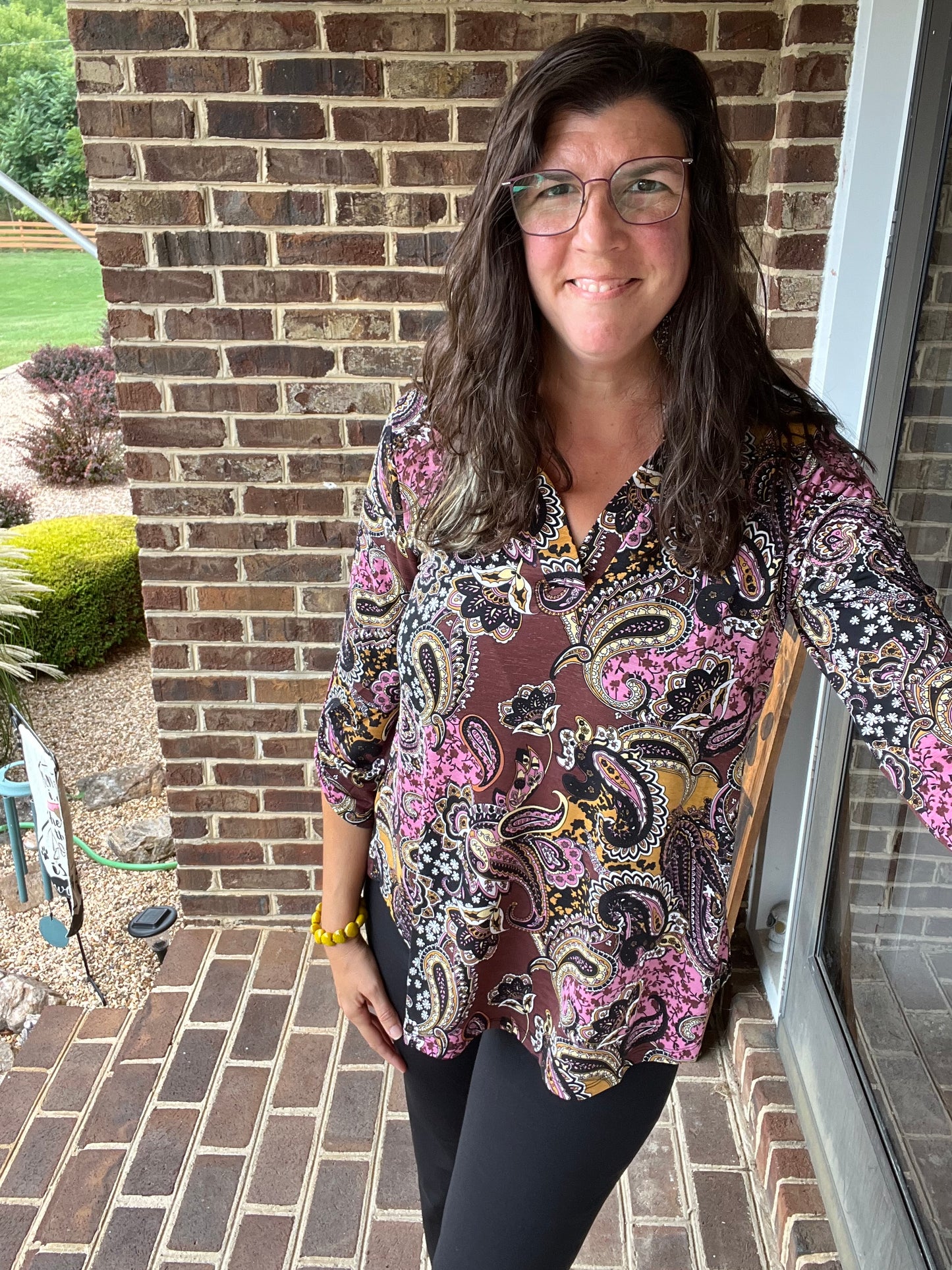 Dear Scarlett Paisley Lizzy 3/4 Sleeve Top