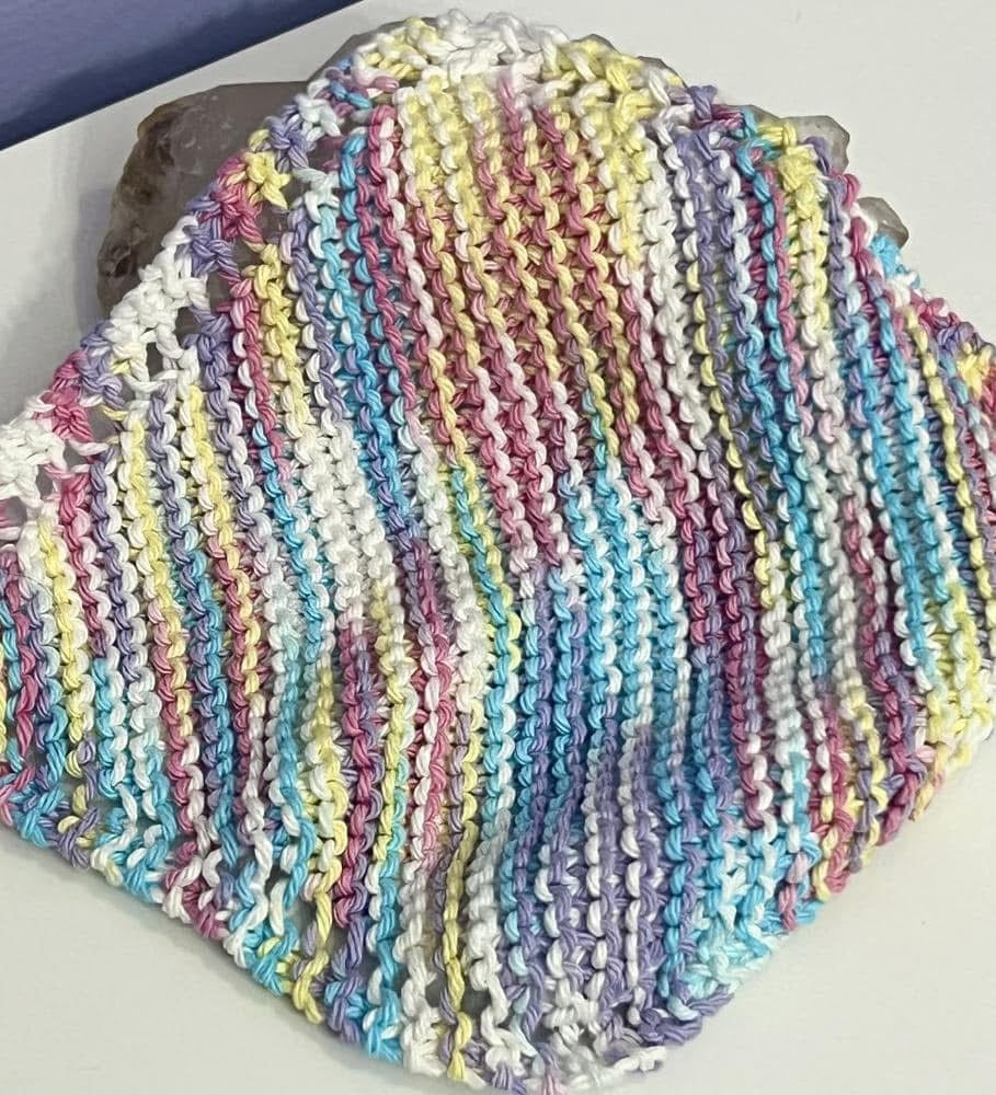 Spring Bouquet 100% Cotton Hand Knit Dish Cloth