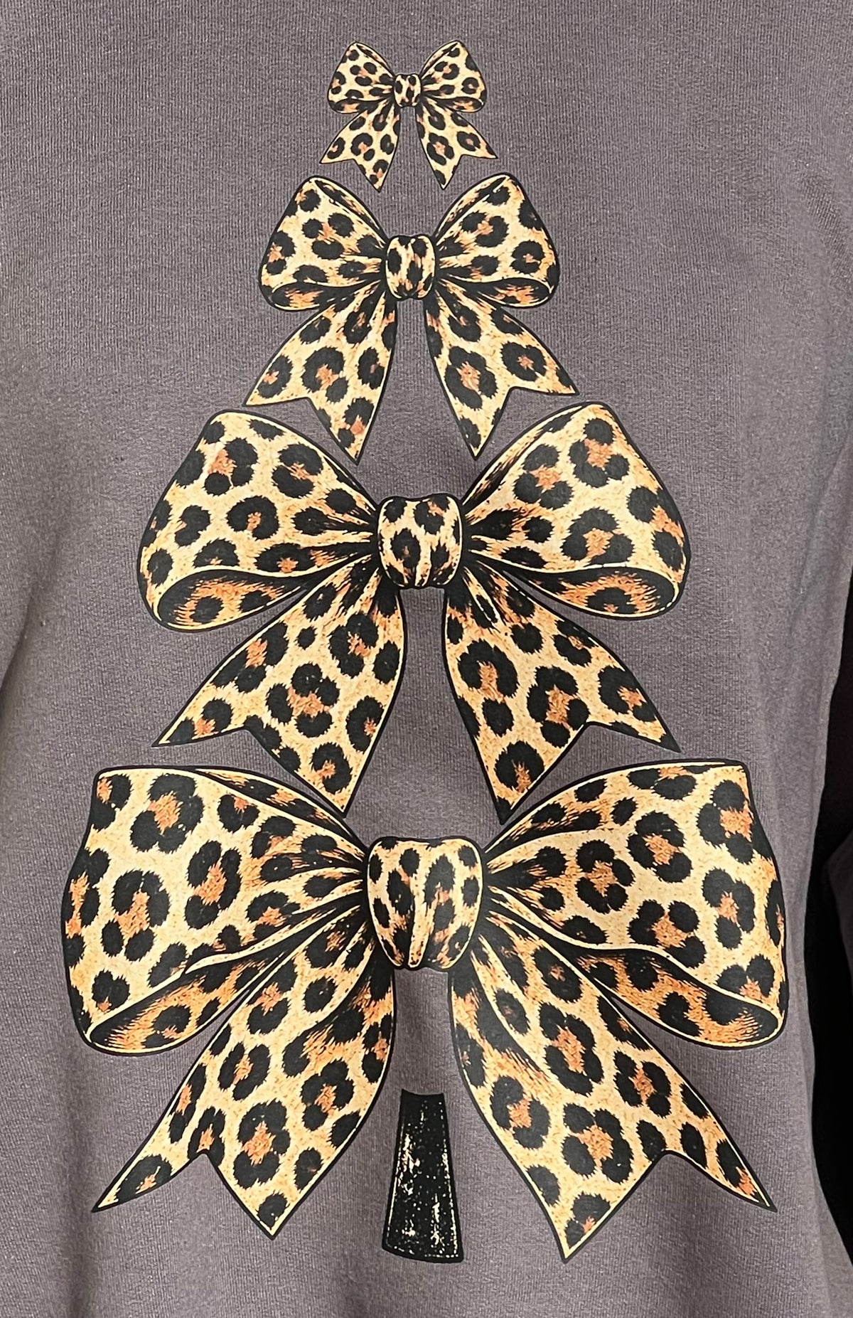 Leopard Print Bow Sweatshirt