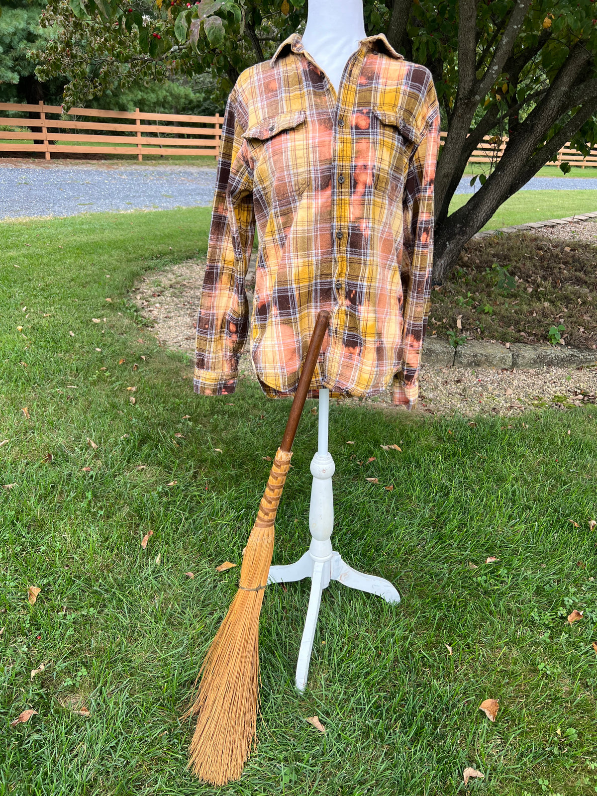 Upcycled Flannel One Nightmare at a Time Bleach Art - Men’s Small