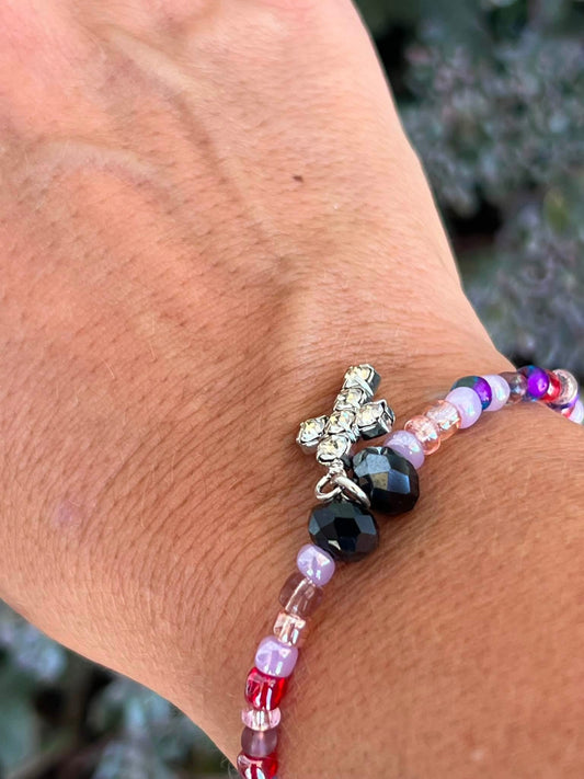 Small Cross Anklets/Bracelets x2