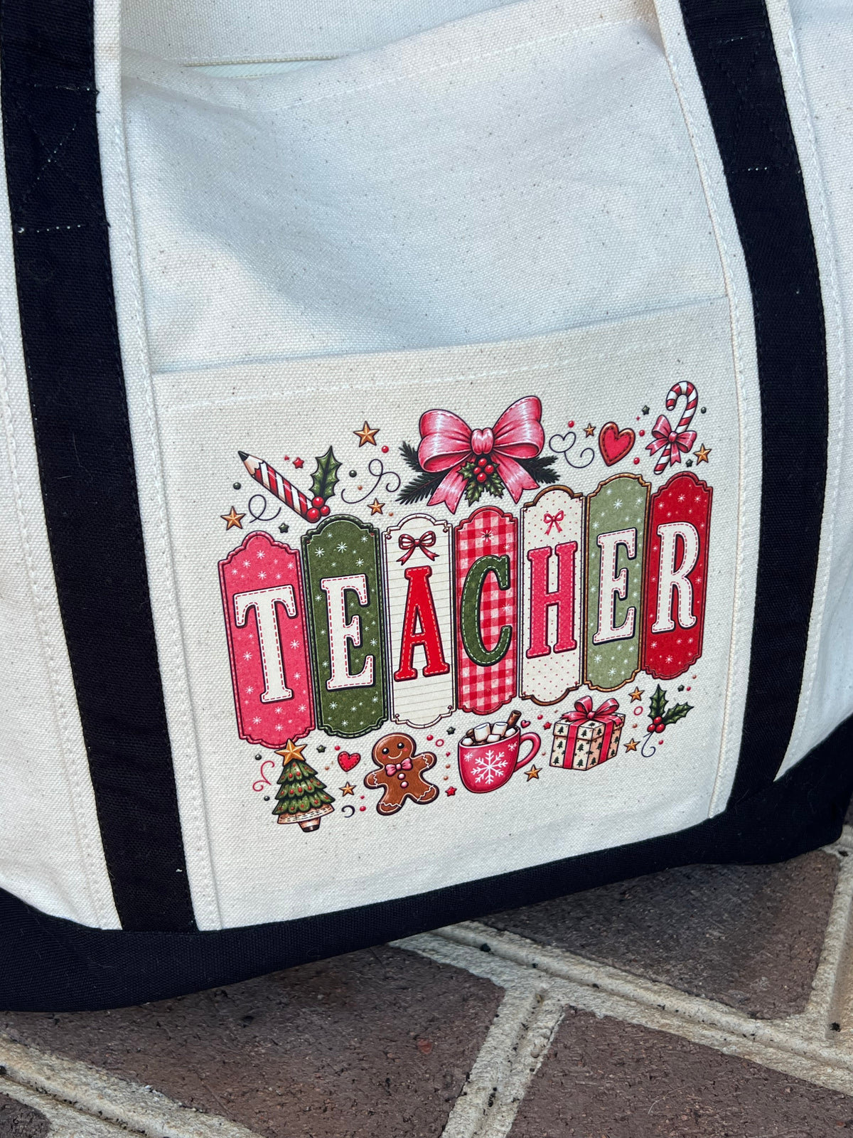 Teacher Zipper Large Tote