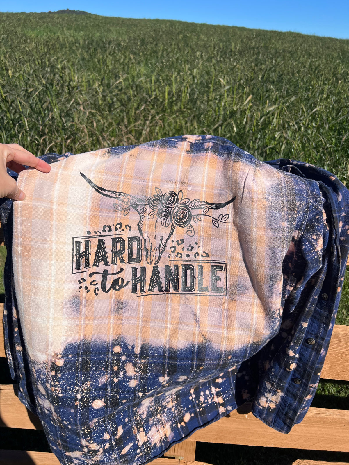 Upcycled Flannel - Hard to Handle Bleach Art - Men’s XLT UNISEX