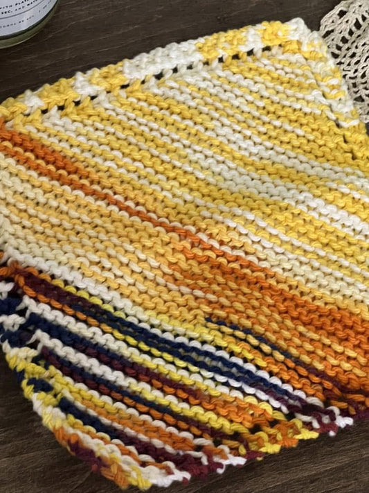 Sunrise to Sunset 100% Cotton Hand Knit Dish Cloth