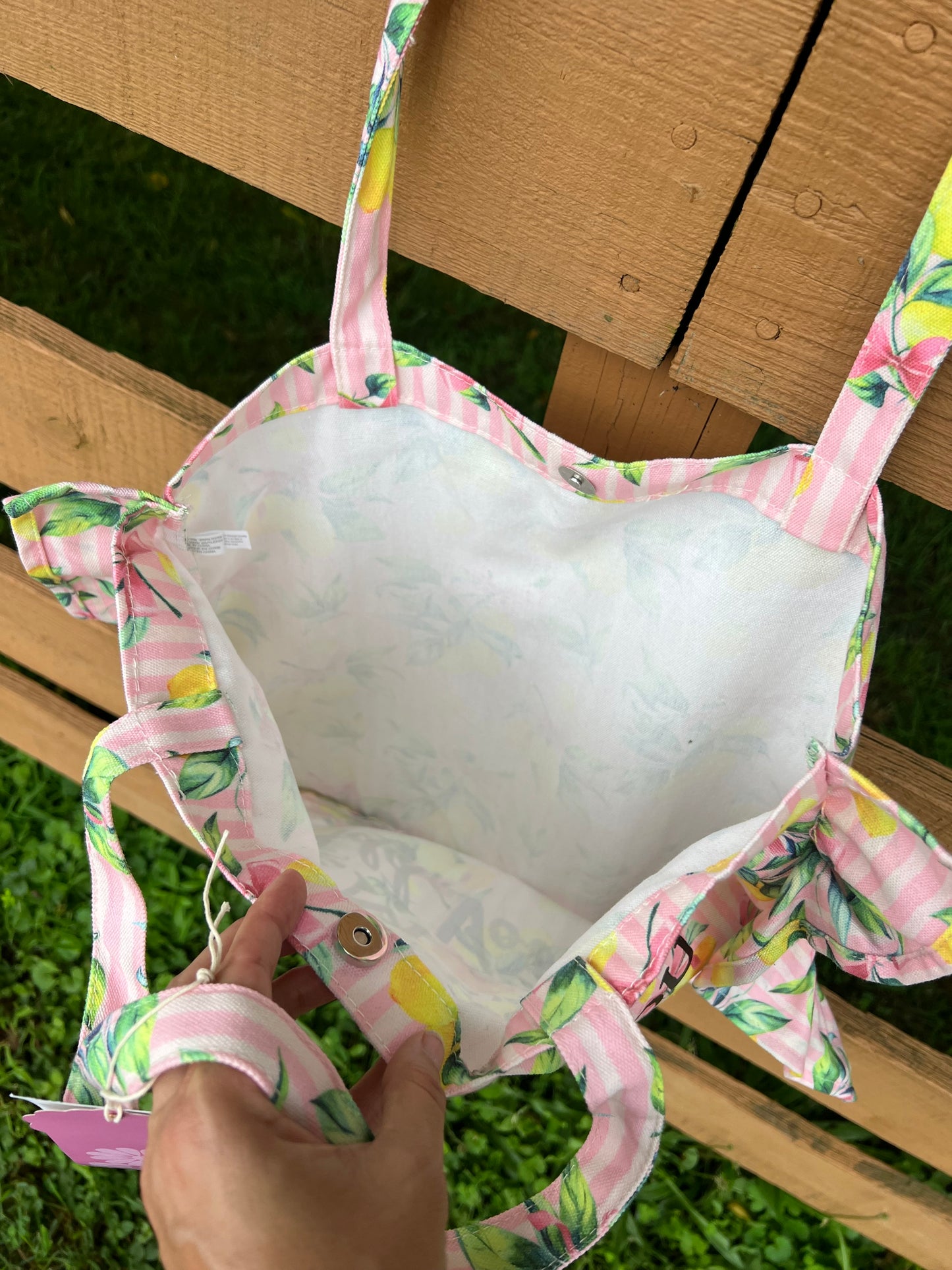 When Life Hands You Lemons, Add Vodka Handmade Ruffle Trim Tote Bag