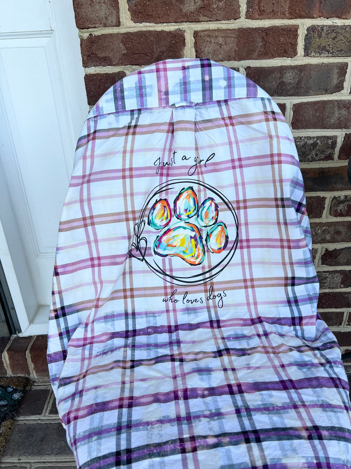 Upcycled Flannel - Dog Lovers Bleach Art - Men’s XL Unisex