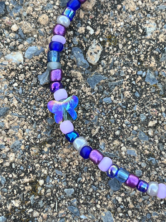 Handmade Faceted Butterfly Anklet - Large