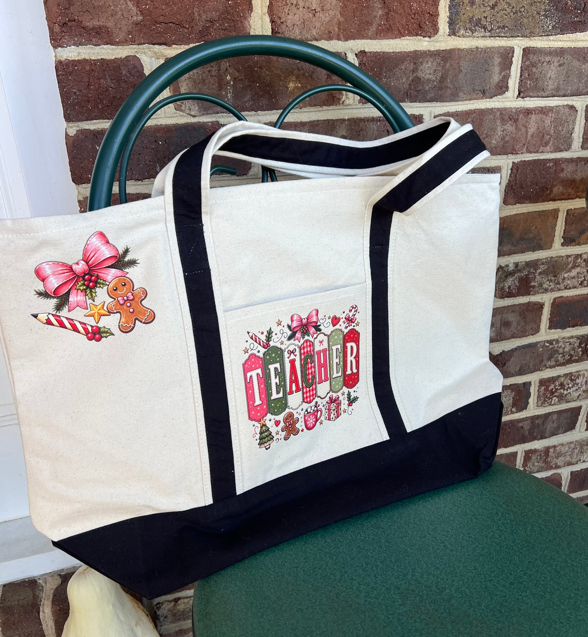 Teacher Zipper Large Tote