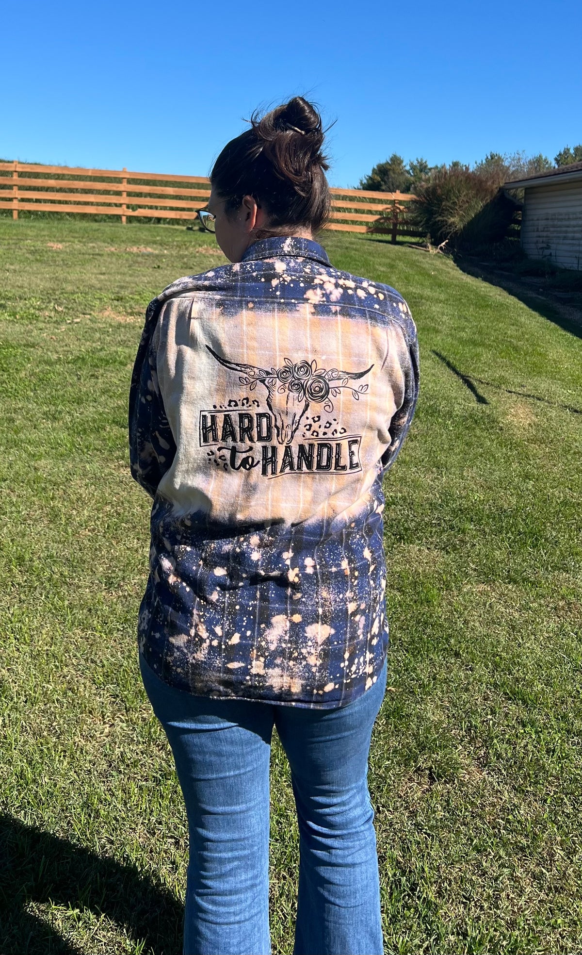 Upcycled Flannel - Hard to Handle Bleach Art - Men’s XLT UNISEX
