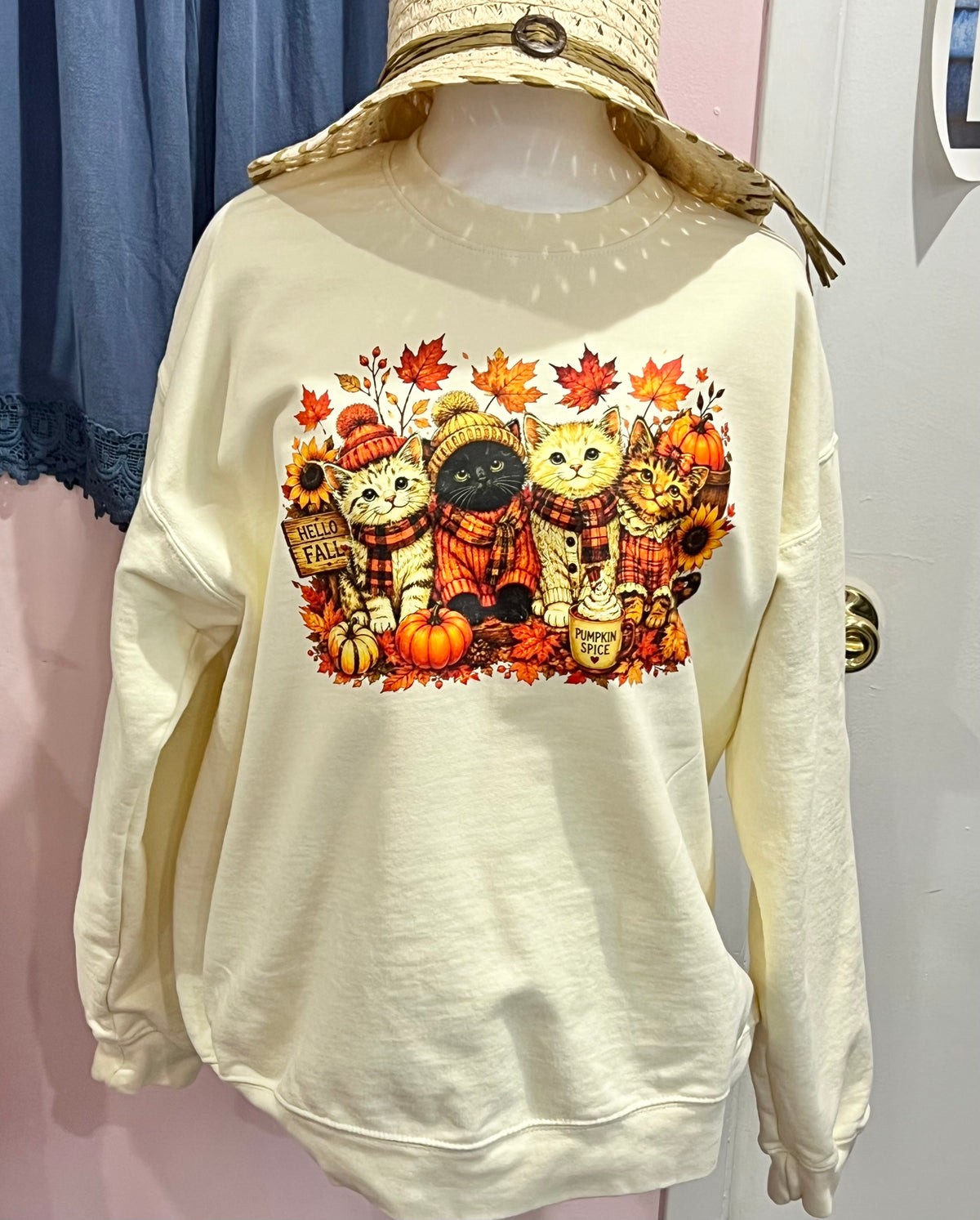 Fall Kitty Sweatshirt - Large