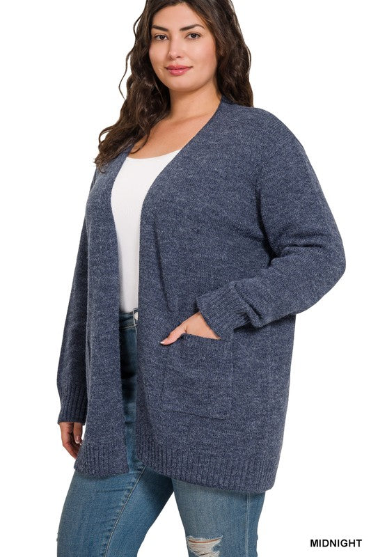 Zenana Midnight Blue Cozy Cardigan