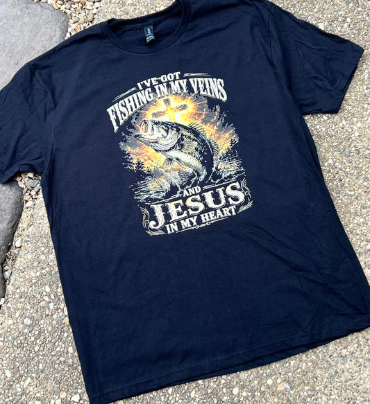 Fishing & Jesus T-Shirt - XL