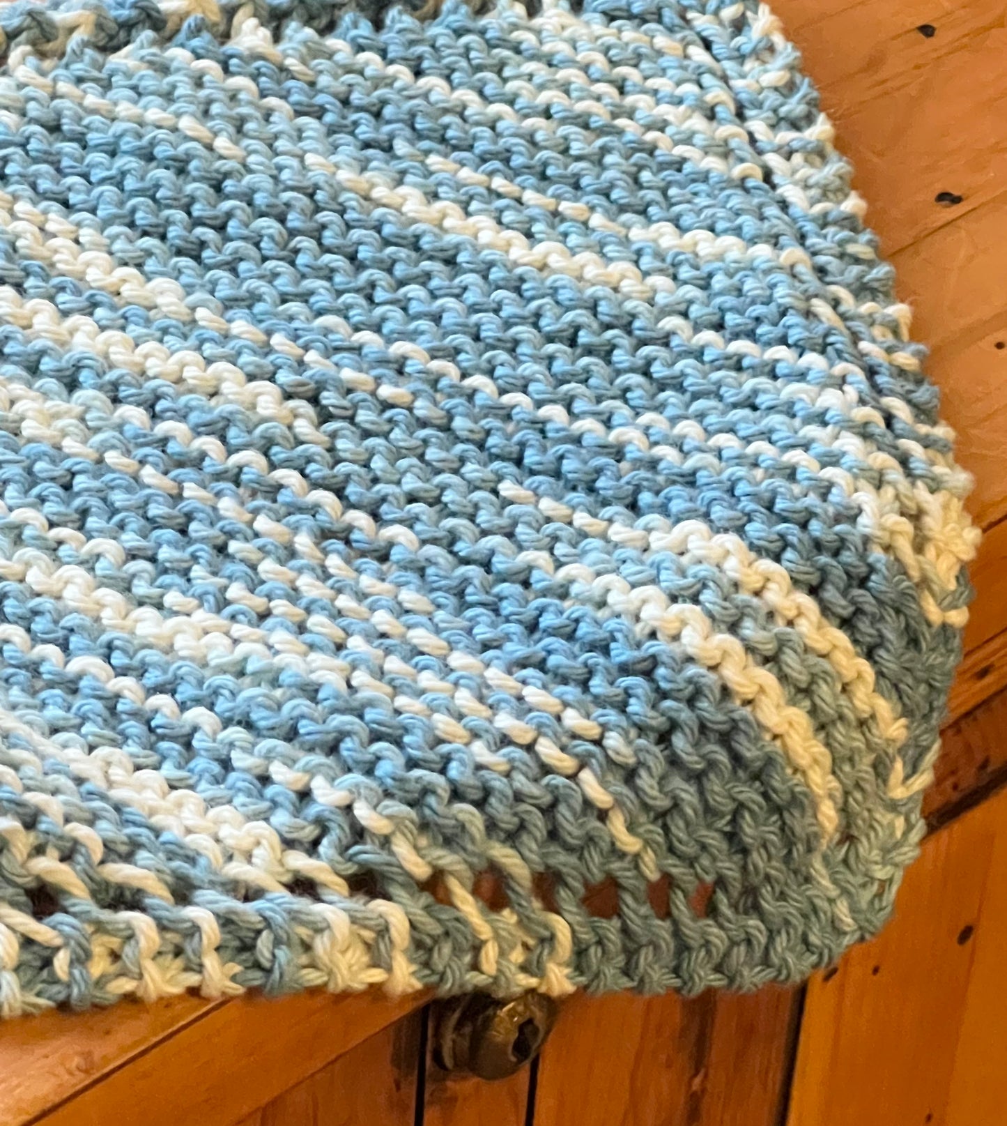 Blueberries & Cream 100% Cotton Hand Knit Dish Cloth