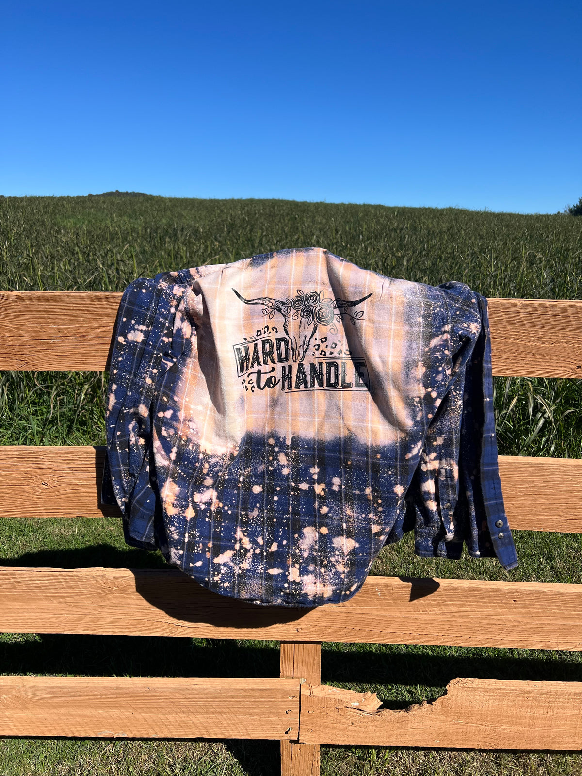 Upcycled Flannel - Hard to Handle Bleach Art - Men’s XLT UNISEX